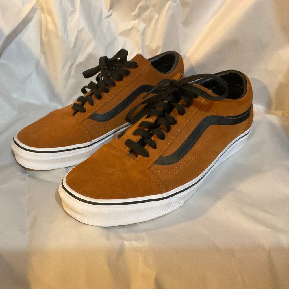 Vans Ladies 11 /Men's 9.5 Old Skool Rust Brown Suede Black Skate Sneakers 500714